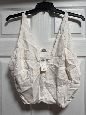 Abercrombie & Fitch Ivory Linen Top